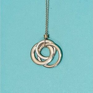 Tiffany & Co. Silver 1837 Rubedo 3 Interlocking Circles Necklace 18" AG925